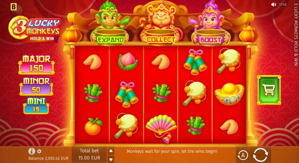 3 Lucky Monkeys Hold & Win - captura oficial del juego