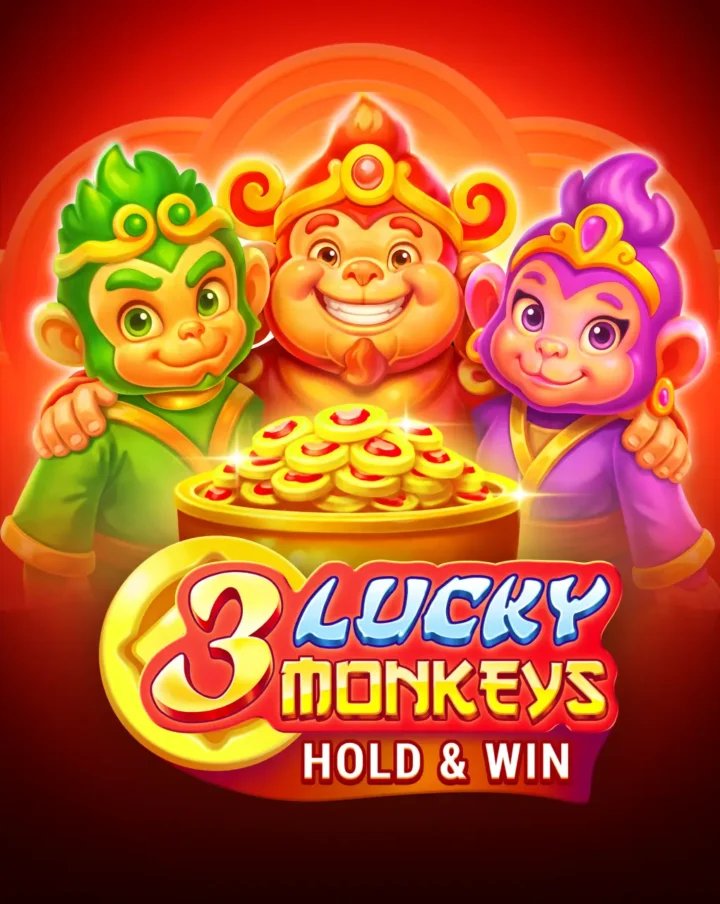 3 Lucky Monkeys Hold & Win de BGaming - arte oficial del juego