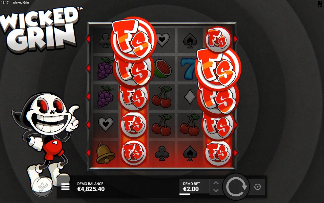 Wicked Grin - official screenshot of the free spins trigger
