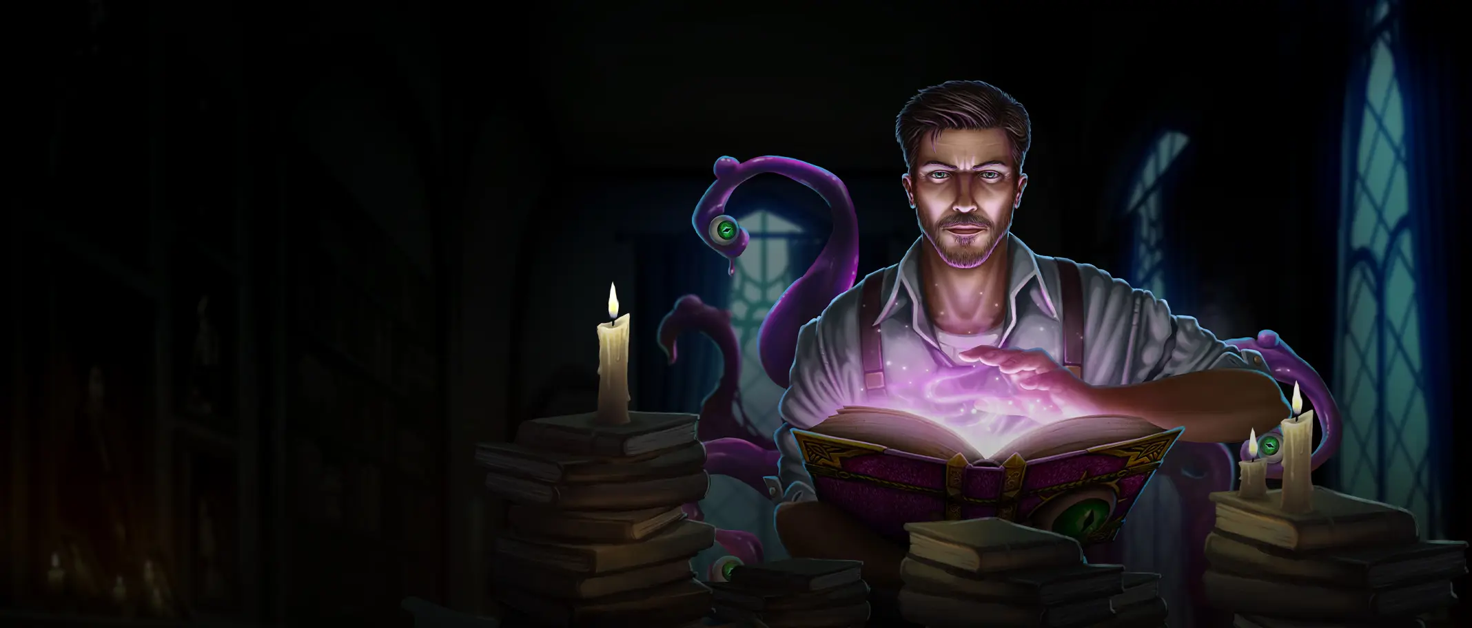 Rich Wilde and the Tome of Insanity - official slot artwork
