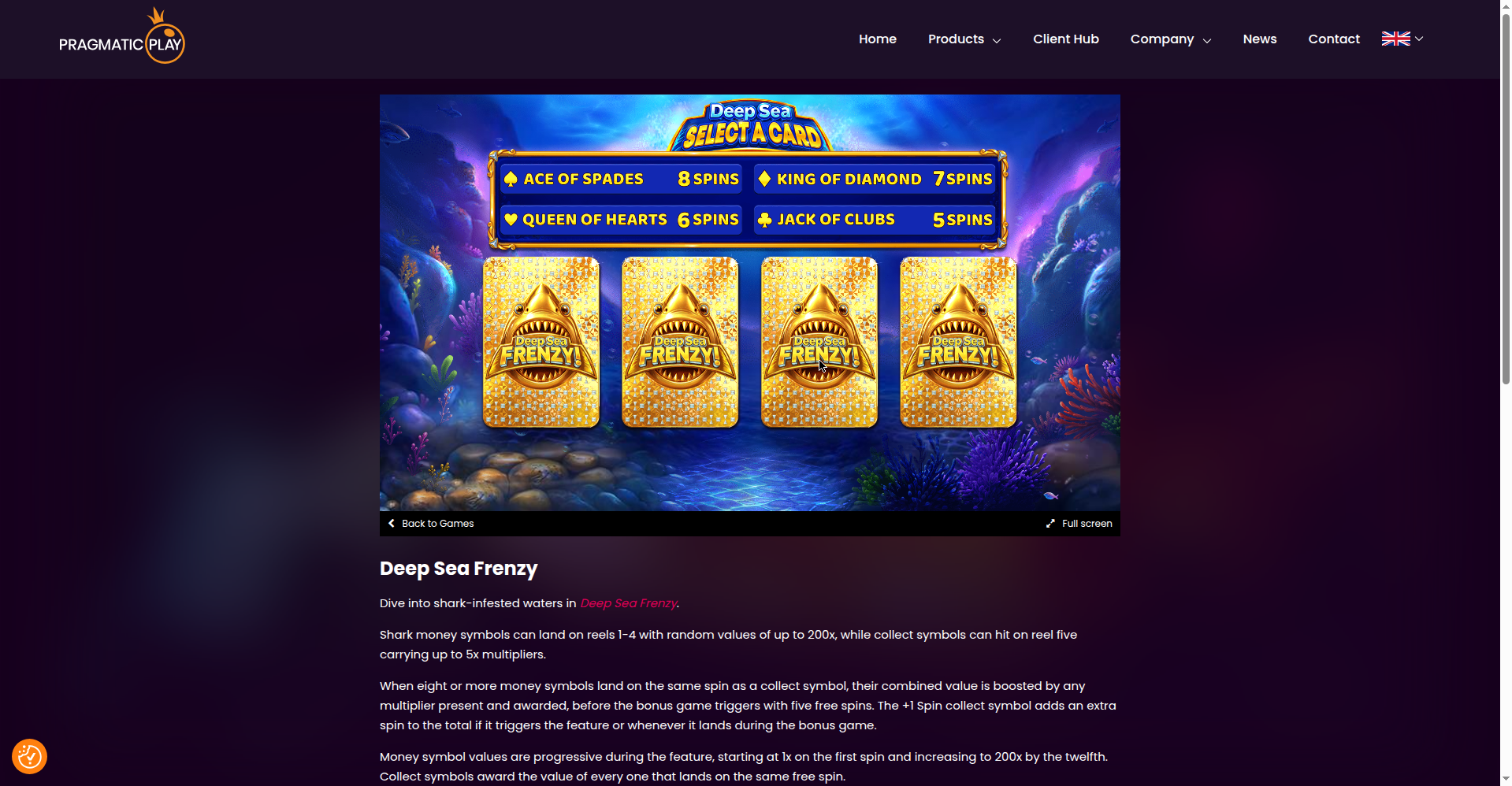 Deep Sea Frenzy Bonus - official screenshot