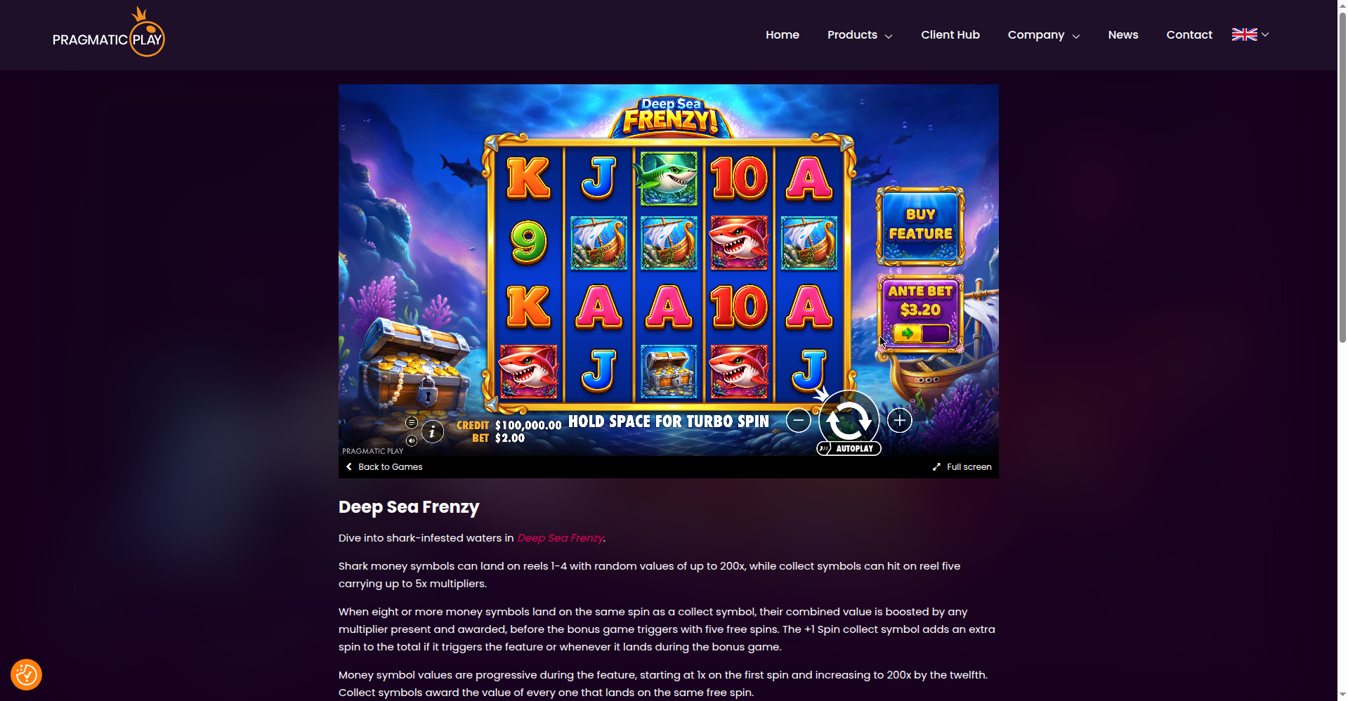 Deep Sea Frenzy Game - official screenshot