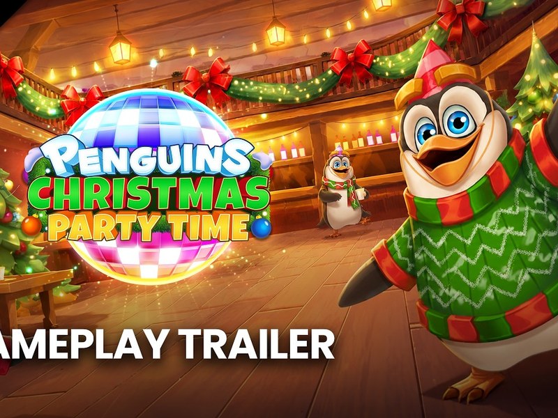 Penguins Christmas Party Time - official slot artwork